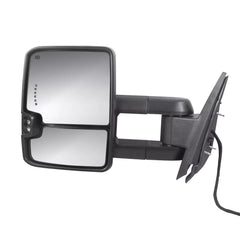 2007-2014 Chevrolet Silverado Tahoe GMC Sierra Black Power Heated Manual Extendable Tow Mirrors w/ LED Turn Signal & White Running Light & Clearance Lights