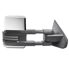 Chrome Power Heated Towing Mirrors for 2014-2018 Chevy Silverado GMC Serria 1500/2500 HD/3500 HD w/Sequential Turn Light, Clearance Lamp, White Running Light