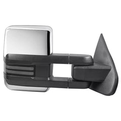 Chrome Power Heated Towing Mirrors for 2014-2018 Chevy Silverado GMC Serria 1500/2500 HD/3500 HD w/Sequential Turn Light, Clearance Lamp, White Running Light