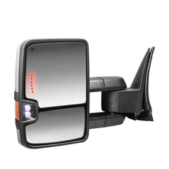 Chrome Power Fold Towing Mirrors For 2007-2013 Chevy Silverado Avalanche Suburban Tahoe/ GMC Sierra Yukon with Turn Light, Clearance Lamp, Control Switch