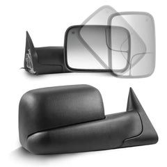 Black Power Heated Towing Mirrors For 1998-2001 Dodge Ram 1500 2500 3500 Pair LH & RH