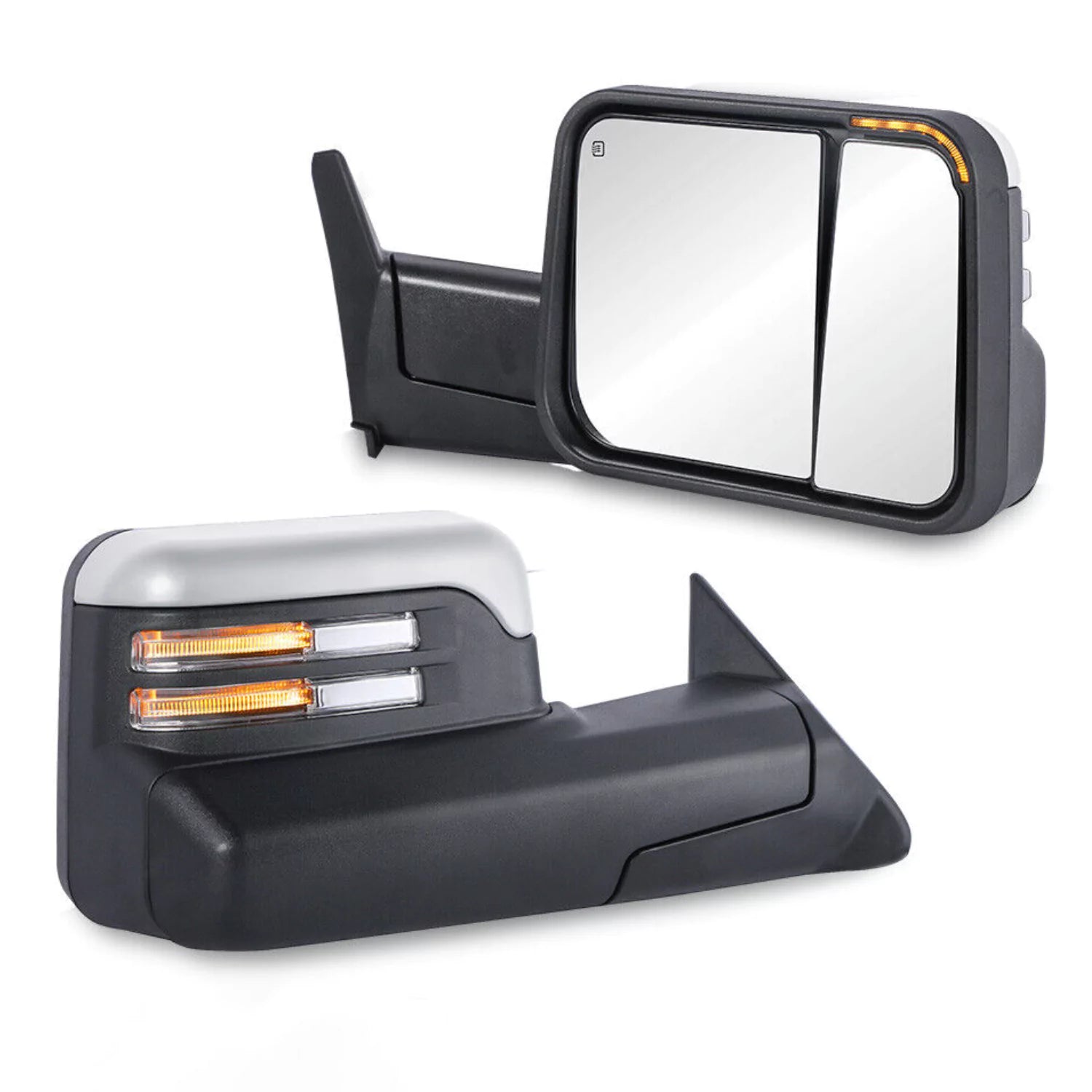 Chrome Power Heated Tow Mirrors w/Led Turn Light For 1998-2001 Dodge Ram 1500 2500 3500 2pcs