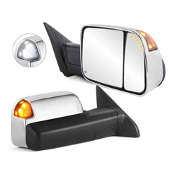 Chrome Power Heated Tow Mirrors w/ TEMP Sensor For 2009-2018 Ram 1500/2500/3500 2pcs