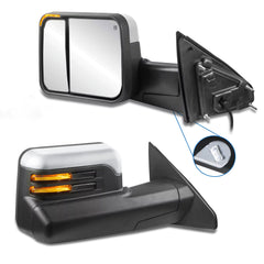 Chrome Power Heated Flip Up Tow Mirrors For 2019-2022 Ram 1500 2pcs