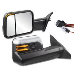 Chrome Power Heated Flip Up Tow Mirrors For 2019-2022 Ram 1500 2pcs