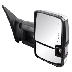 Chrome Power Fold Towing Mirrors for 2007-2021 Toyota Tundra/2008-2017 Toyota Sequoia w/Sequential Turn Light, Blind Spot