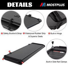 4.5/4.6FT Tri-Fold Hard Tonneau Cover For 2022-2025 Ford Maverick Solid Truck Bed