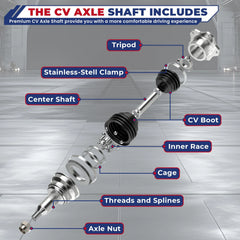 2X Front CV Axle Shafts For 2007-2017 Chevy Traverse Buick Enclave Acadia Outlook 25789729