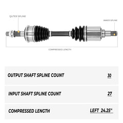 4WD Front CV Axle Shaft For 1996-2002 Toyota 4Runner 1995-2004 Tacoma 4343035030