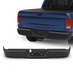 Black Separated Rear Bumper For 2009-2018 Ram 1500 / 2010-2012 Ram 2500 3500 w/o Sensor & Dual Exhuast