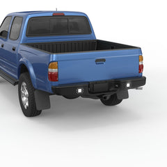Black Rear Steel Step Bumper Assembly w/ Led Light For 1995-2004 Toyota Tacoma