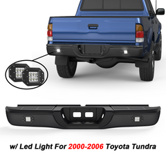 Black Rear Bumper Assembly w/ Led Light For 2000-2006 Toyota Tundra Fleetside Only