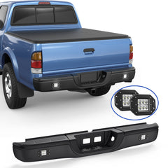 Black Rear Bumper Assembly w/ Led Light For 2000-2006 Toyota Tundra Fleetside Only