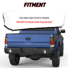 Black Rear Bumper Assembly w/ Led Light For 2000-2006 Toyota Tundra Fleetside Only