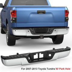 Chrome Steel Rear Step Bumper Assembly For 2007-2013 Toyota Tundra W/ Park Holes