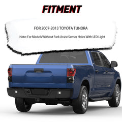 Black Steel Rear Bumper Assembly For 2007-2013 Toyota Tundra w/ LED w/o Park Assist Sensor Hole