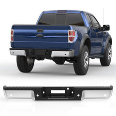 Chrome Steel Rear Step Bumper Assembly For 2004-2006 Ford F-150 W/ Park Assist Holes