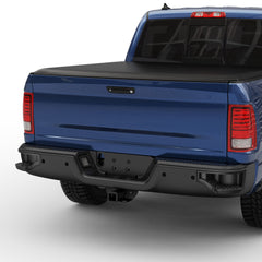 Black Steel Rear Bumper Corner Step For 2009-2018 Dodge Ram 1500/ 2010-2012 Ram 2500 3500 w/ Sensor Holes w/o  Dual Exhaust