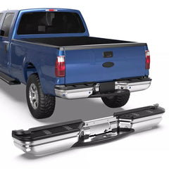 Chrome Steel Rear Step Bumper For 1999-2007 Ford F250 F350 Super Duty With Sensor Hole