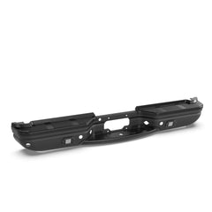 Black Steel Rear Step Bumper w/ LED Light For 1999-2007 Ford F-250 F-350 w/ Park Sensor Holes