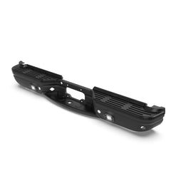 Black Steel Rear Step Bumper w/ LED Light For 1999-2007 Ford F-250 F-350 w/ Park Sensor Holes