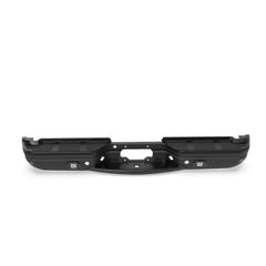 Black Steel Rear Step Bumper w/ LED Light For 1999-2007 Ford F-250 F-350 w/ Park Sensor Holes