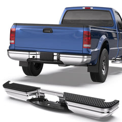 Chrome Rear Step Bumper Assembly For 1997-2004 Ford F-150 1997-1999 F-250 StyleSide