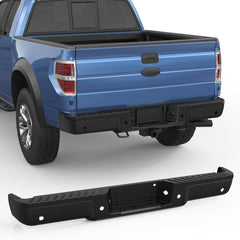 Black Rear Bumper Assembly For 2009-2014 Ford F150 W/ Parking aid Sensor Holes