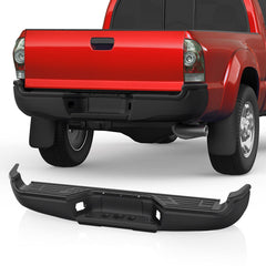 Black Rear Bumper Assembly For 2005-2015 Toyota Tacoma Fleetside Styleside