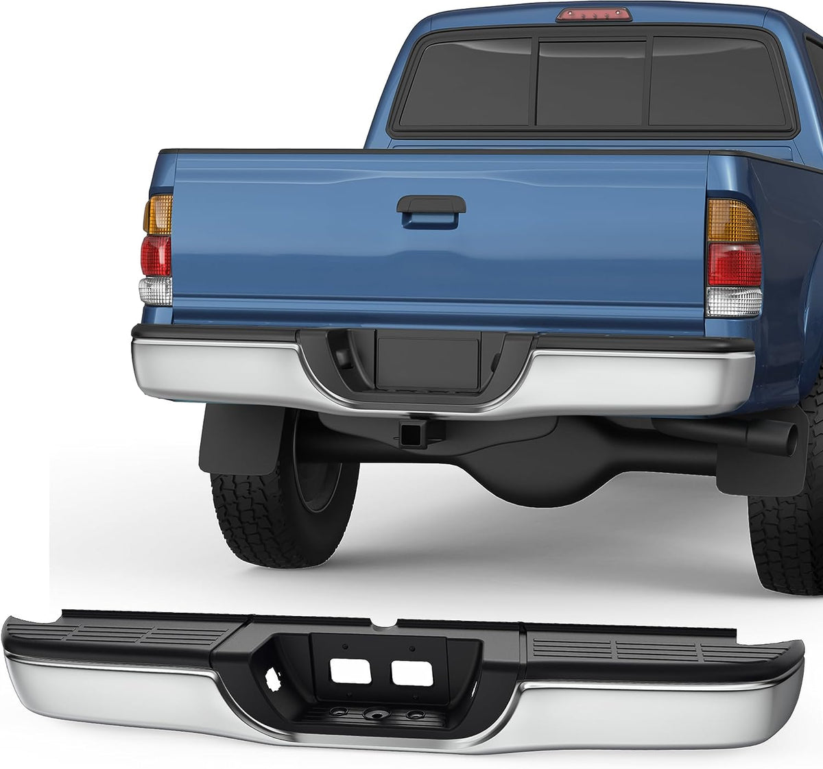 Chrome Steel Rear Bumper Assembly For 2000-2006 Toyota Tundra TO1103107