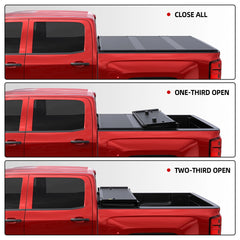 3-Fold 6.5FT FRP Hard Tonneau Cover For 2007-2024 Toyota Tundra Truck Bed