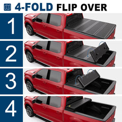 4-Fold 5.8FT FRP Hard Tonneau Cover For 2007-2018 Chevrolet Silverado /GMC Sierra 1500, 2019-2026 Silverado/Sierra 1500 Classic Body Truck Bed