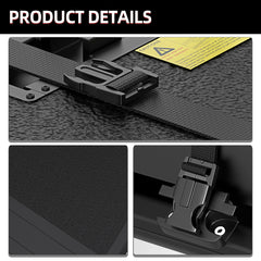 6.5FT FRP Hard Tri-Fold Truck Tonneau Cover For 2007-2013 Chevy Silverado GMC Sierra 1500/ 2500HD/ 3500HD Truck Bed, On Top Style