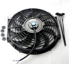 12" Universal Slim Fan Pull/Push Electric Radiator Cooling 12V w/ Mount Kit (Set of 2)