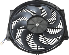 14" Black Universal Slim Fan Push/Pull Electric Radiator Cooling 12V Mount Kit (Set of 2)