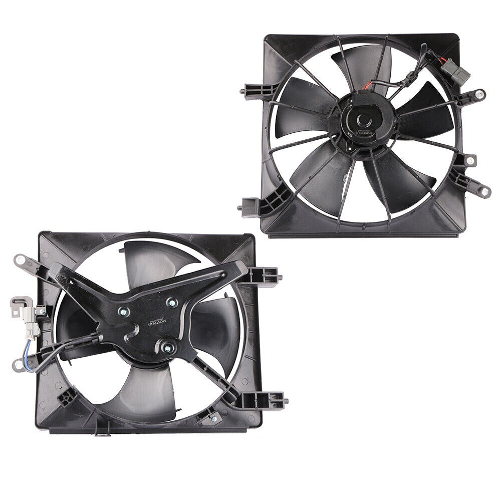 Radiator AC Condenser Cooling Fan Assembly For 2001-2005 Honda Civic (Left+Right Side)