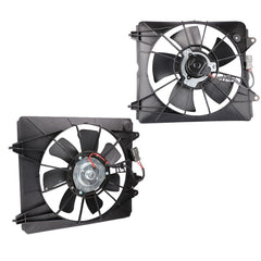 Radiator and A/C Condenser Fan Assembly For 2007-2009 Honda CR-V 2.4L 38615RZAA01 (Left+Right Side)