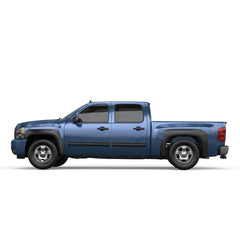 Front & Rear Pocket-Riveted Bolt on Black Wheel Fender Flares For 2007-2013 Chevy Silverado 1500 Short Bed (Set of 4)