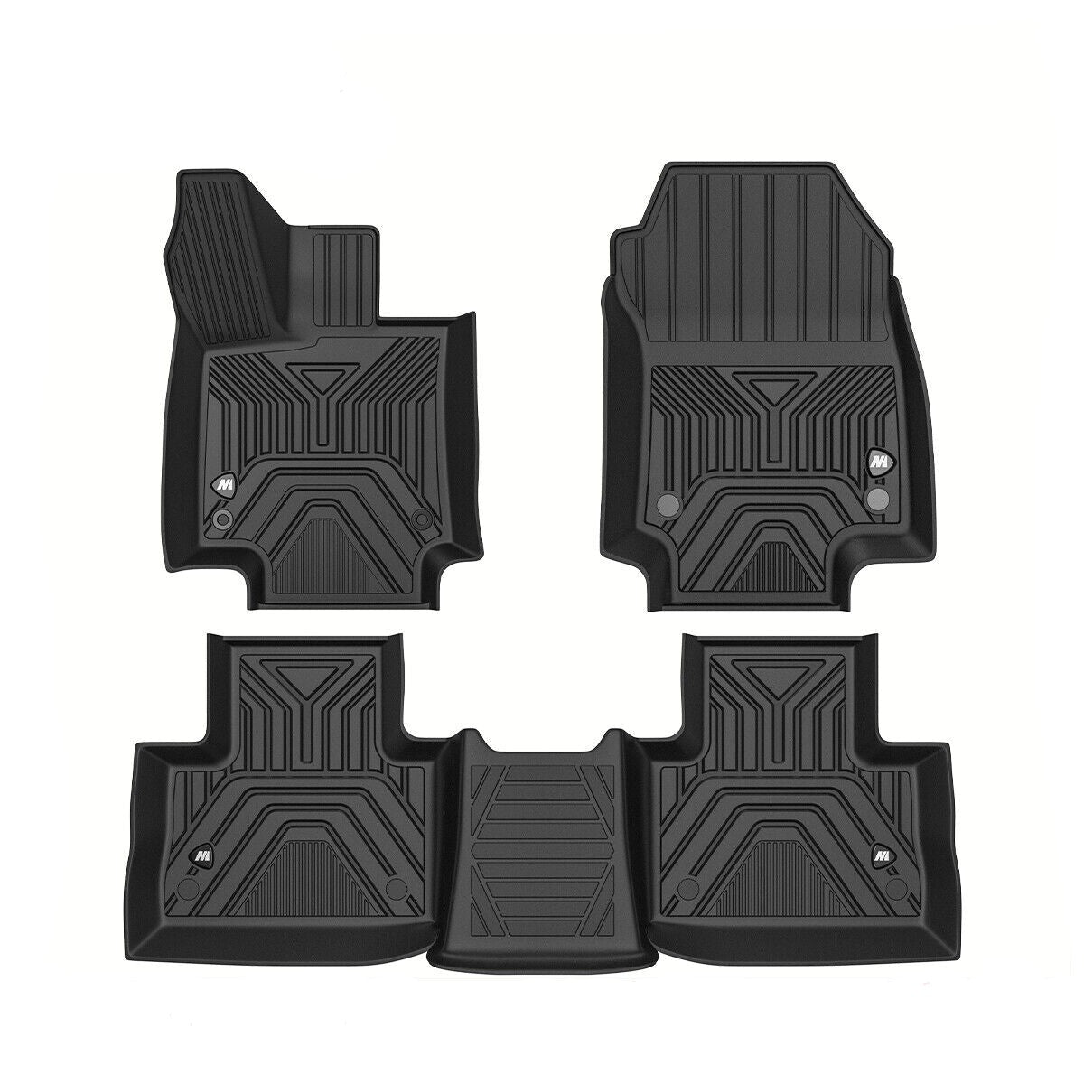 All Weather Floor Mats Liners Rubber Carpets For 2020-2021 Toyota RAV4 (Set of 3)