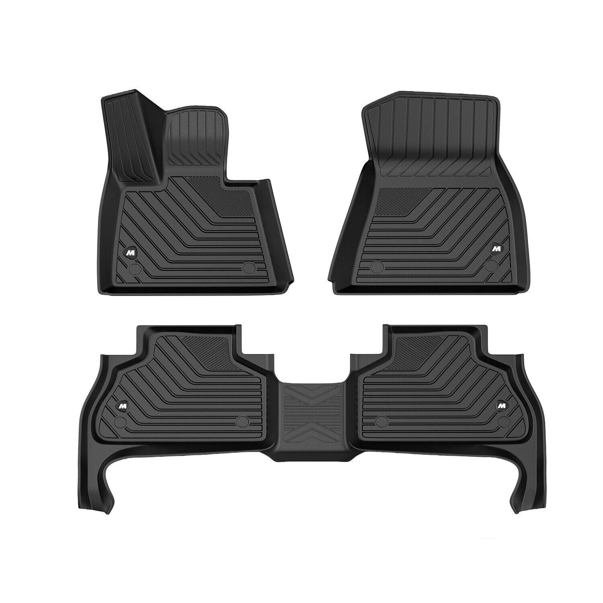 Front & Rear Black Floor Mat Liners For 2019-2021 BMW G05 X5 (Set of 3)