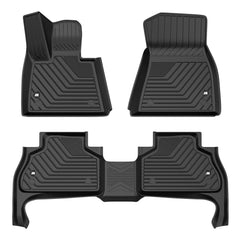 Front & Rear Black Floor Mat Liners For 2019-2021 BMW G05 X5 (Set of 3)