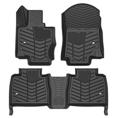 Black Front+Rear Floor Mats Liner For 2020 Mercedes-Benz GLE350 GLE450 V167 (Set of 3)