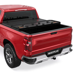 5.8FT Hard Tri-Fold Truck Tonneau Cover For 2007-2013 Chevy Silverado GMC Sierra 1500 Fleetside Truck Bed, Aluminum Construction, On Top Style