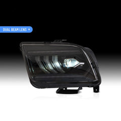 LED Projector Headlights Assembly For 2005-2009 Ford Mustang w/ Dynamic Light