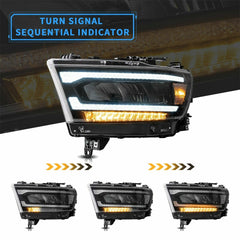 NEW Pair LH & RH LED Projector Headlights For 2019 2020 2021 Dodge Ram 1500