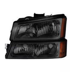 Black Headlights Bumper Light Amber Corner For 2003-2006 Chevrolet Silverado 1500