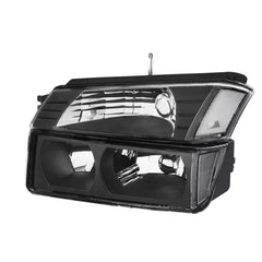 Black Housing Clear Lens Headlights Assembly For 2002-2006 Chevy Avalanche w/Body Cladding