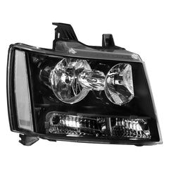 Headlights Assembly For 2007-2014 Chevy Tahoe Avalanche Suburban with Black Housing/Clear Lens/Clear Reflector