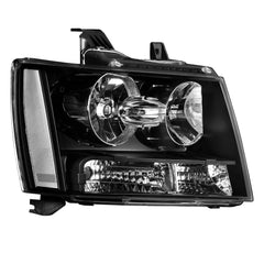 Headlights Assembly For 2007-2014 Chevy Tahoe Avalanche Suburban with Black Housing/Clear Lens/Clear Reflector