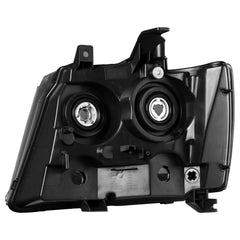 Headlights Assembly For 2007-2014 Chevy Tahoe Avalanche Suburban with Black Housing/Clear Lens/Clear Reflector